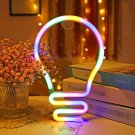 Rainbow Lightbulb LED Neon Sign, Lightbulb Neon Lamp, Rainbow Wall Light