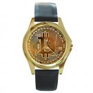Best Limited! Bitcoin BTC Unisex Round Gold Metal Watch Special For Gift