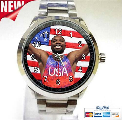 Noah Lyles 100 meter Olympic 2024 Gold Medal Sport Metal Watch Special For Gift