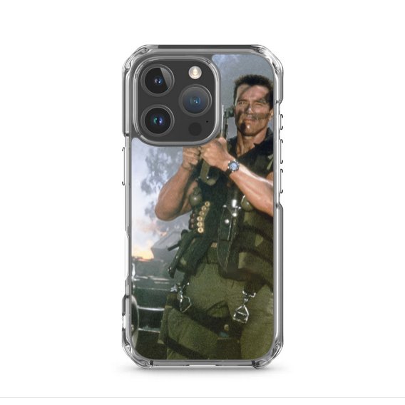 For iPhone 16 Pro Arnold Schwarzeneger Rocket Launcher Clear Case for iPhone&Acirc;&reg;