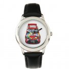 Kyle Busch Skittles Indianapolis Brickyard #18 Black Leather Strap Watch Special For Gift
