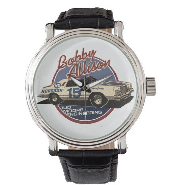 RARE Vintage 70s Bobby Allison Racing Hodgdon Thunderbird #15 Watch