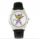Miss Chievous Stainless Steel Black Leather Strap Watch Special For Gift