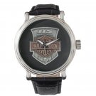 115th Anniversary Harley Davidson Black Leather Strap Watch Best For Gift