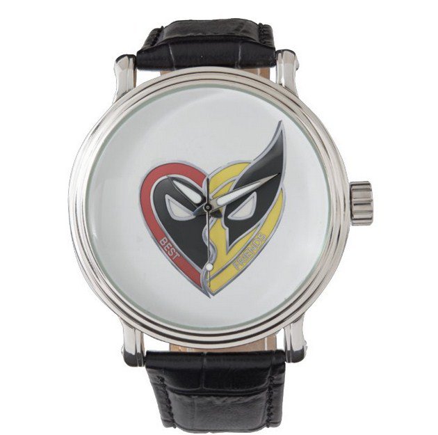 Deadpool and Wolverine Black Leather Strap Watch Special For Gift
