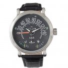 Best Limited! 1979 KMH AMC Jeep CJ Speedometer Black Leather Strap Watch
