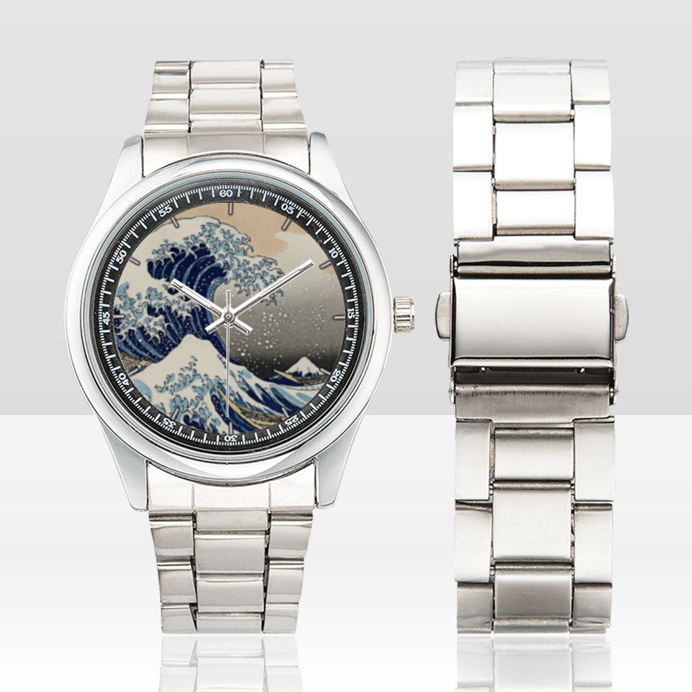 The Great Wave off Kanagawa Silver Metal Watch Special For Gift