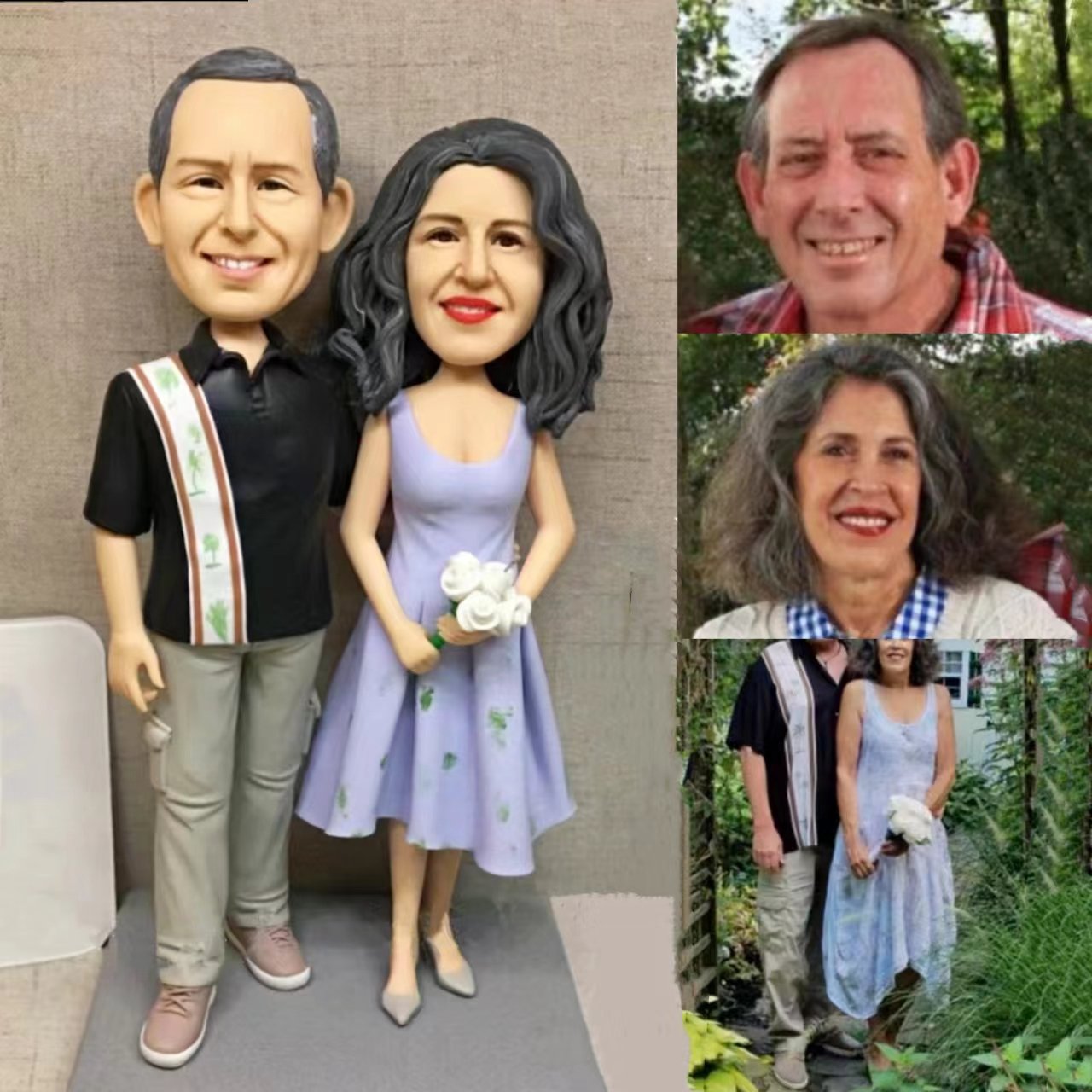 Custom Handmade 3D art Doll, Personalized Wedding Figurine For Couples, Anniversary Gifts Parents