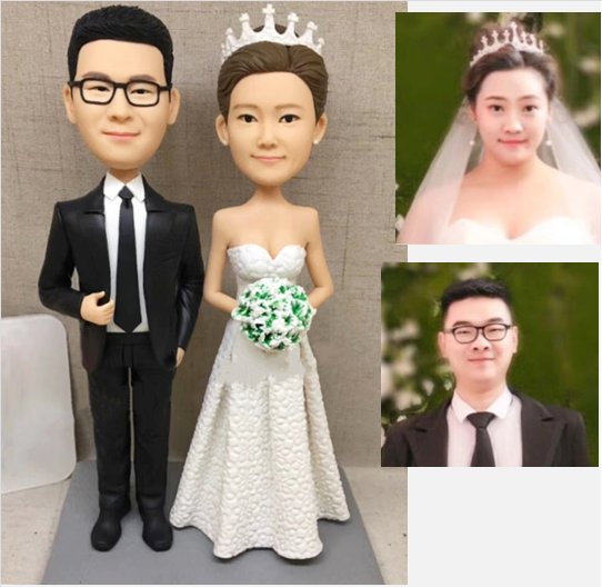 Custom Handmade 3D art Doll, Personalized Wedding Figurine For Couples, Anniversary Gifts Parents
