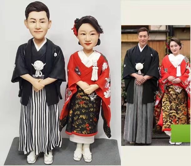 Custom Handmade 3D art Doll, Personalized Wedding Figurine For Couples, Anniversary Gifts Parents