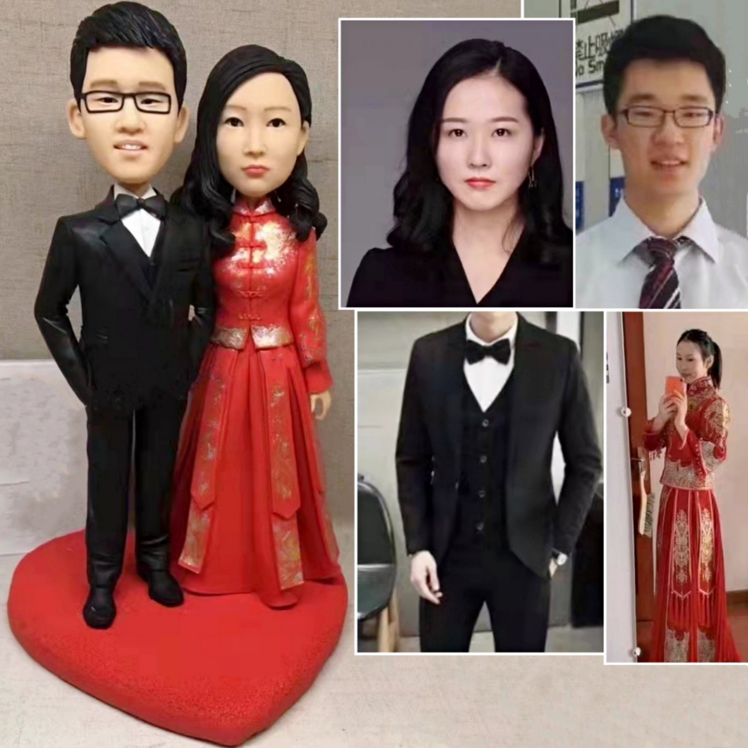 Custom Handmade 3D art Doll, Personalized Wedding Figurine For Couples, Anniversary Gifts Parents