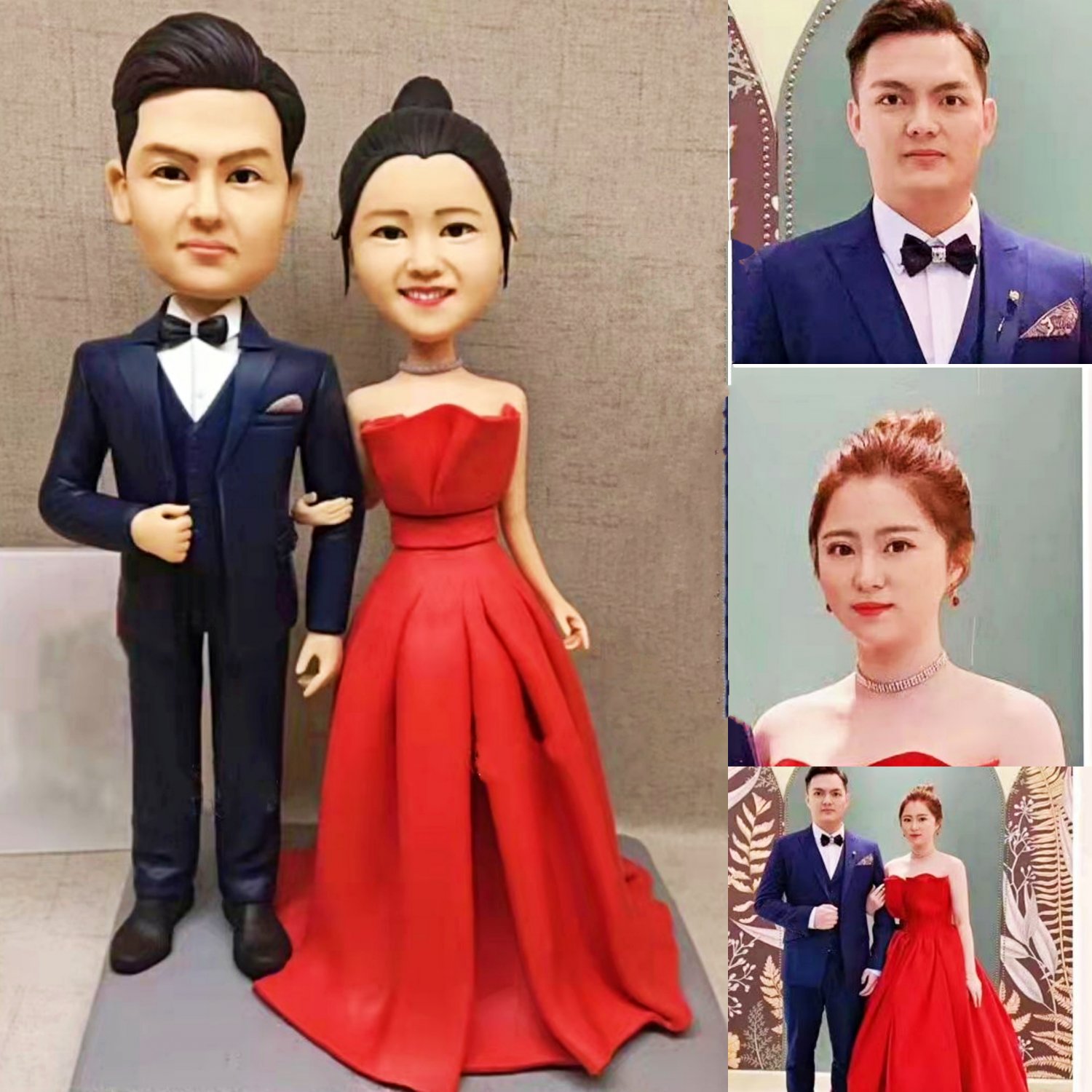 Custom Handmade 3D art Doll, Personalized Wedding Figurine For Couples, Anniversary Gifts Parents