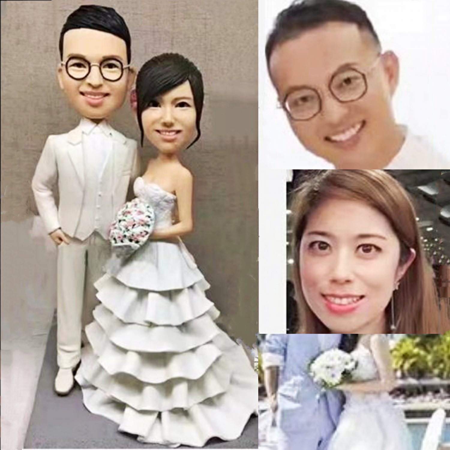 Custom Handmade 3D art Doll, Personalized Wedding Figurine For Couples, Anniversary Gifts Parents