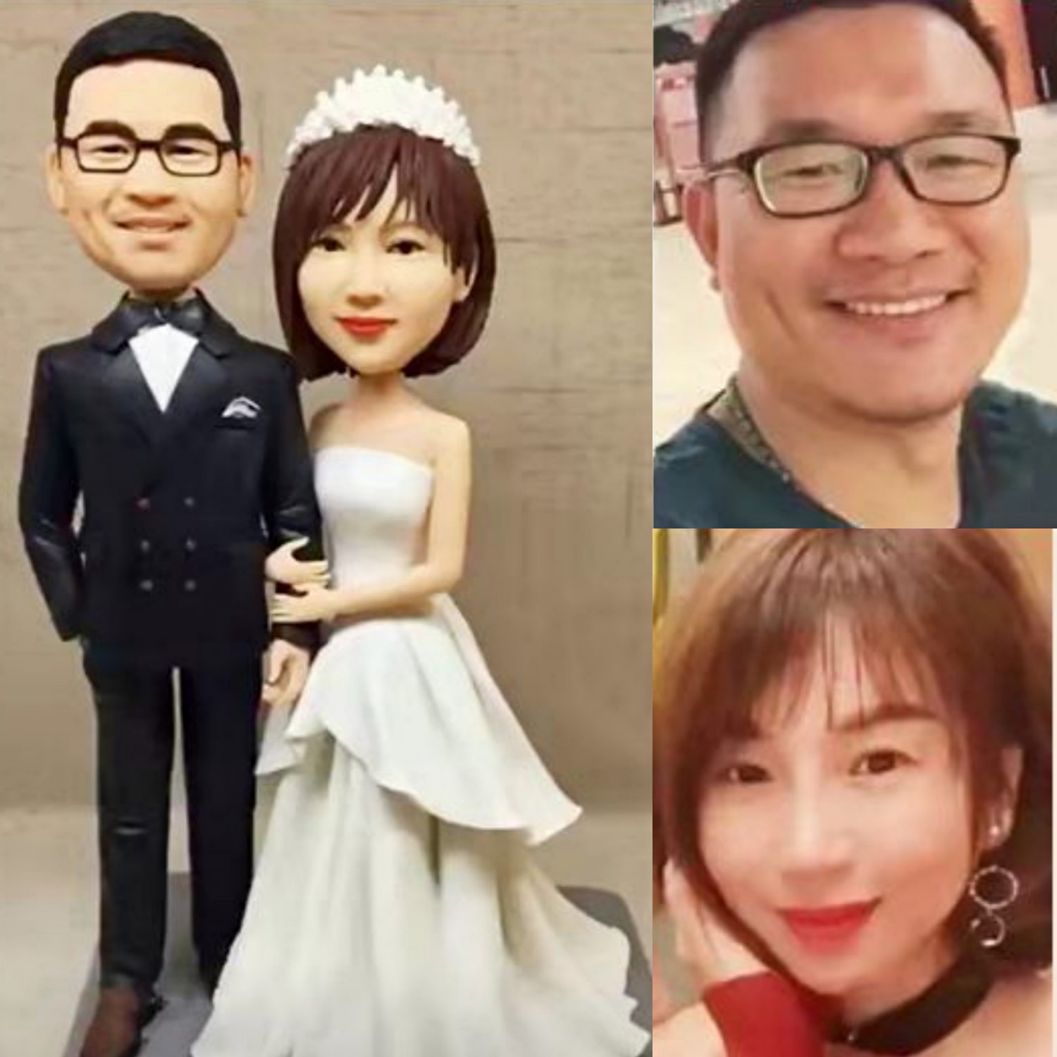 Custom Handmade 3D art Doll, Personalized Wedding Figurine For Couples, Anniversary Gifts Parents