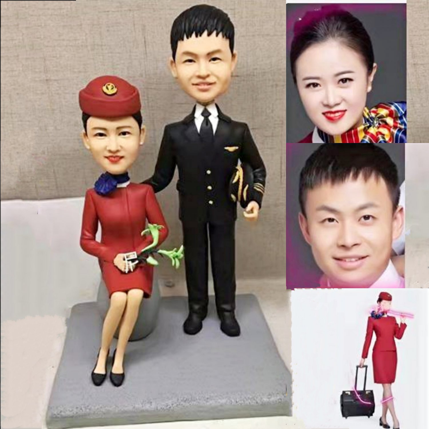 Custom Handmade 3D art Doll, Personalized Wedding Figurine For Couples, Anniversary Gifts Parents