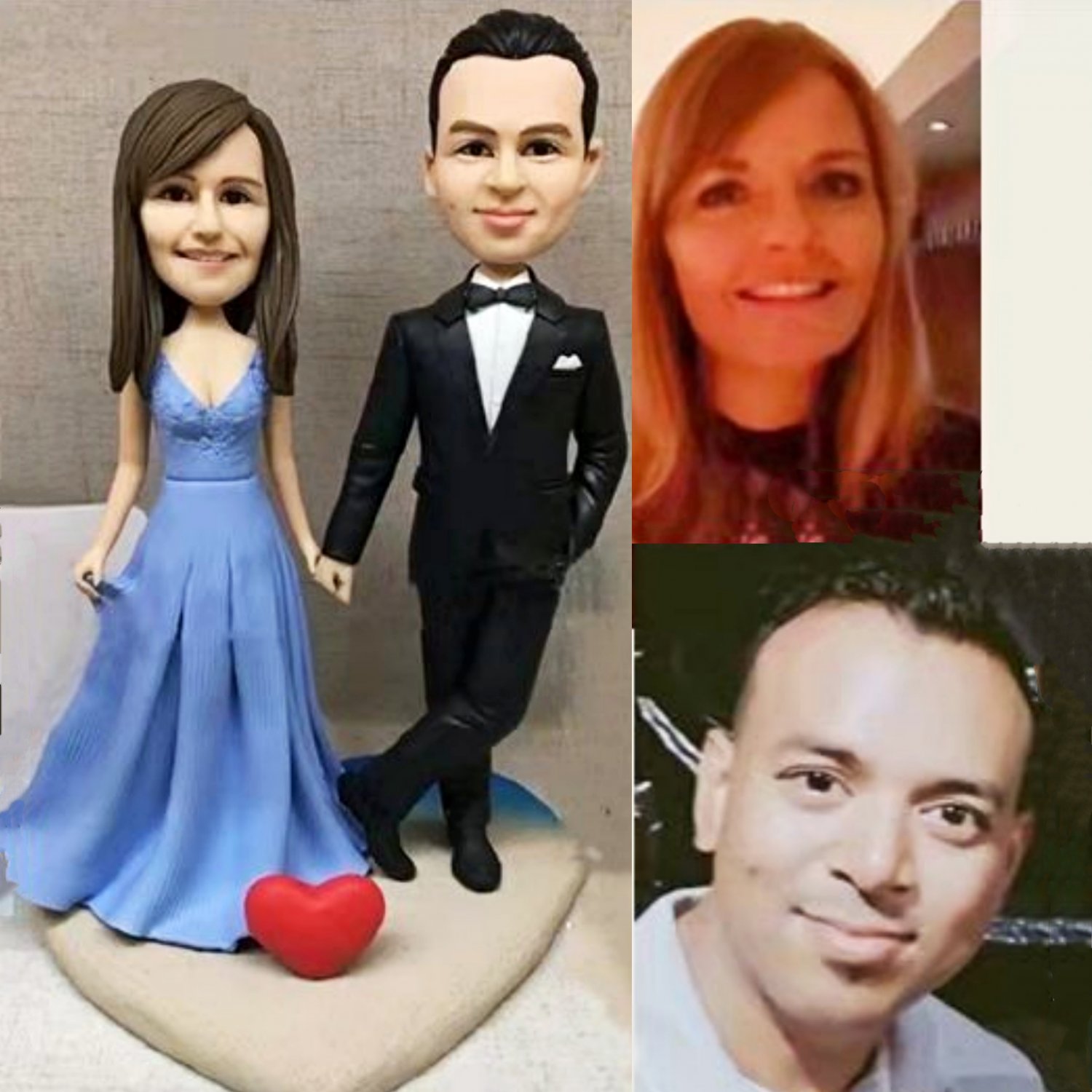 Custom Handmade 3D art Doll, Personalized Wedding Figurine For Couples, Anniversary Gifts Parents