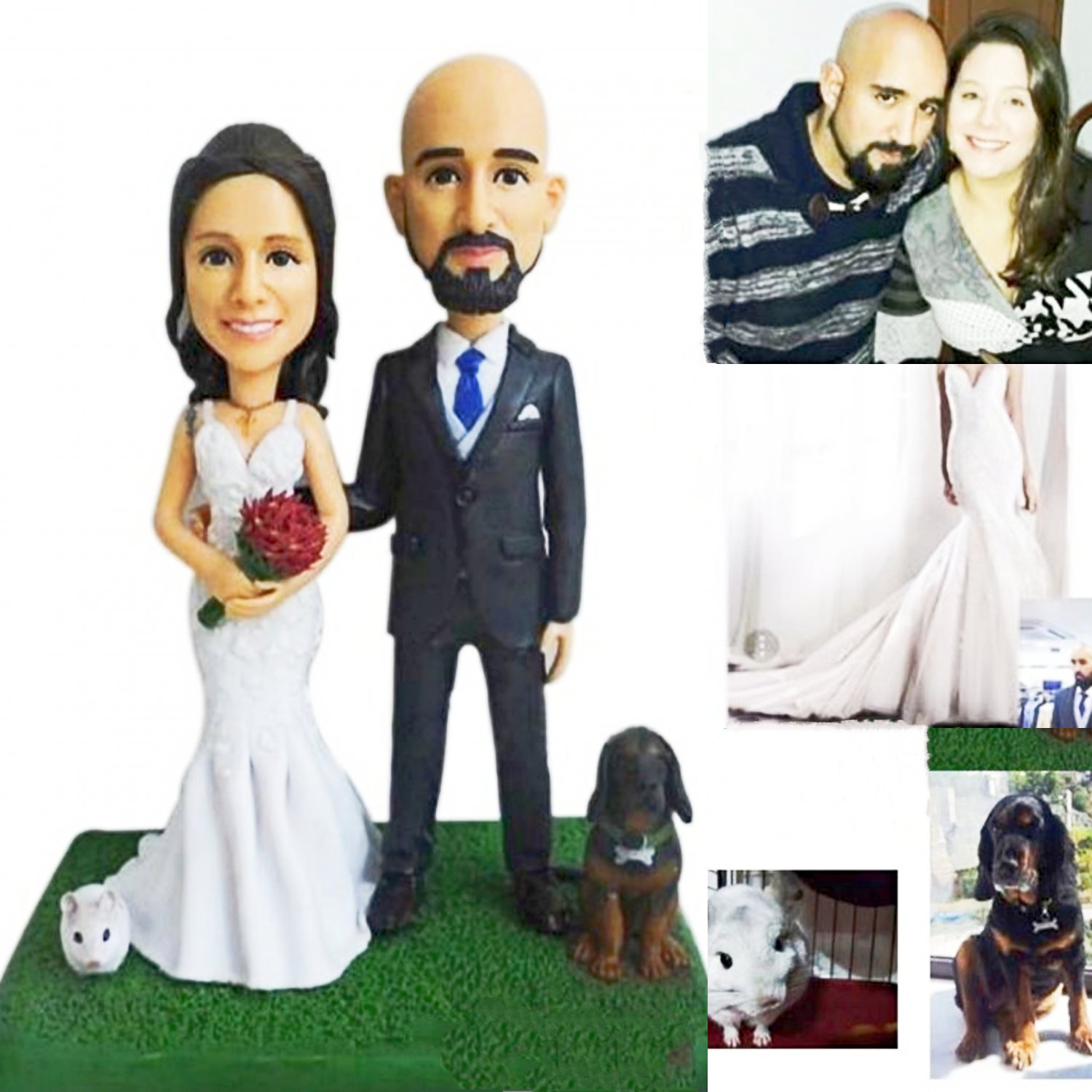 Custom Handmade 3D art Doll, Personalized Wedding Figurine For Couples, Anniversary Gifts Parents