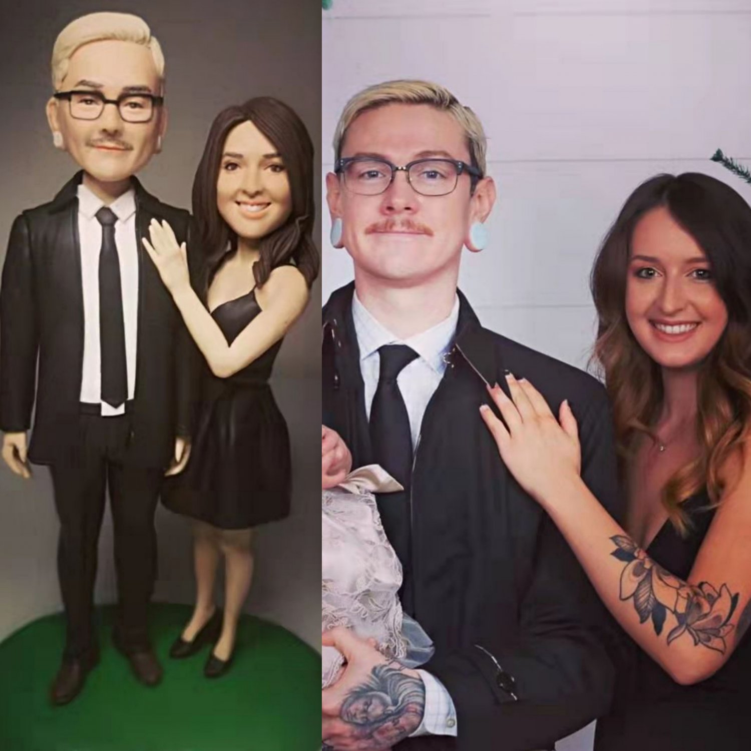 Custom Handmade 3D art Doll, Personalized Wedding Figurine For Couples, Anniversary Gifts Parents