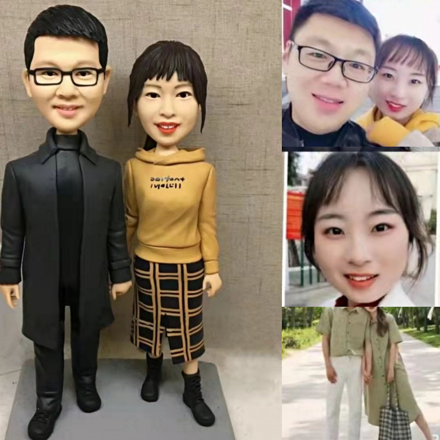 Custom Handmade 3D art Doll, Personalized Wedding Figurine For Couples, Anniversary Gifts Parents