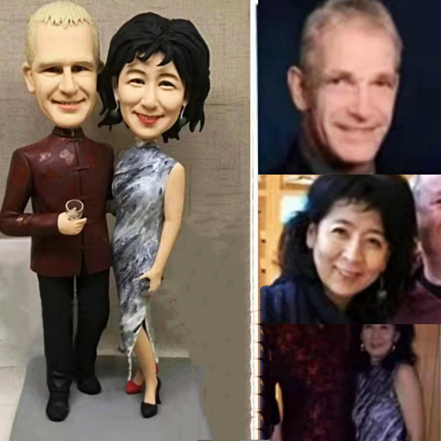 Custom Handmade 3D art Doll, Personalized Wedding Figurine For Couples, Anniversary Gifts Parents
