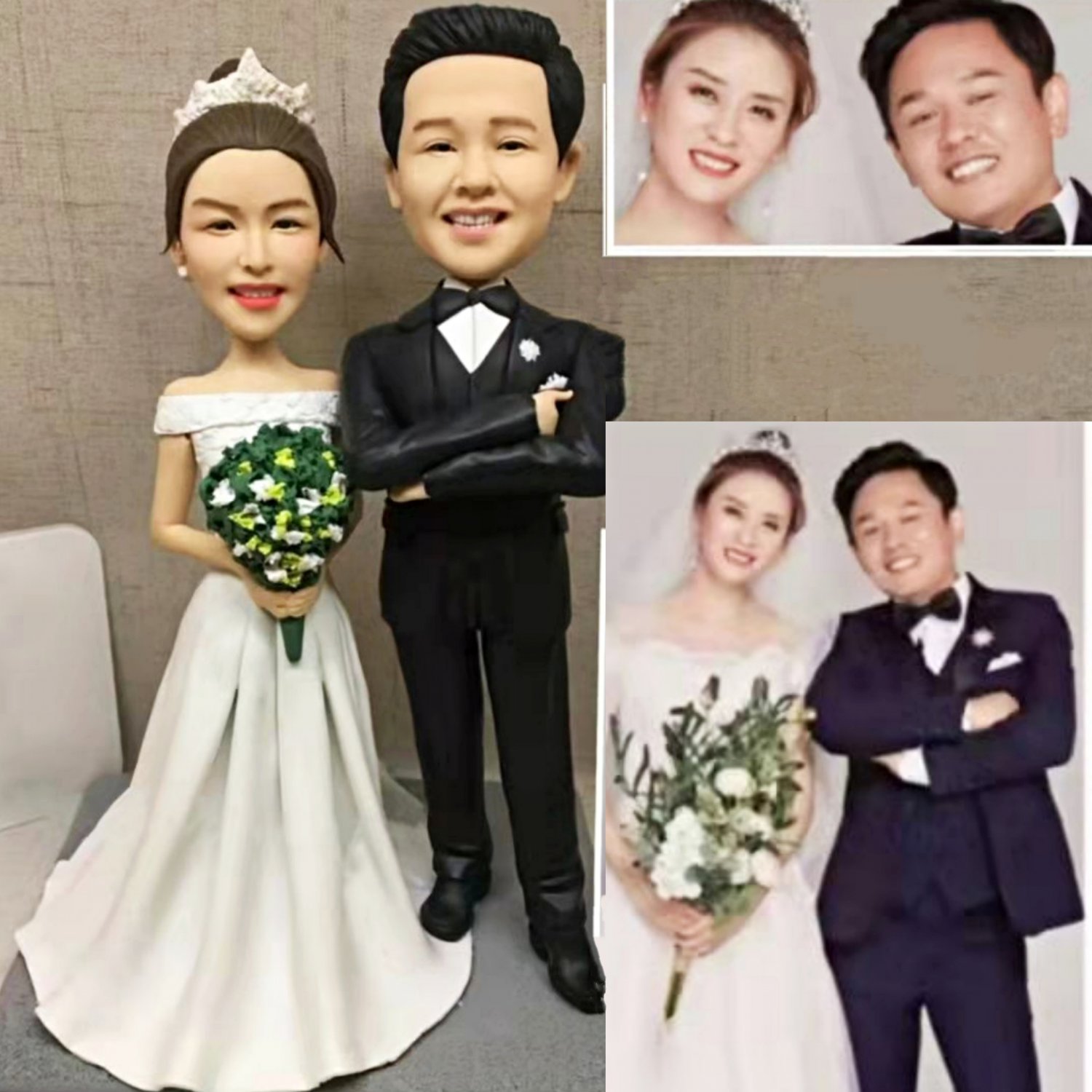 Custom Handmade 3D art Doll, Personalized Wedding Figurine For Couples, Anniversary Gifts Parents