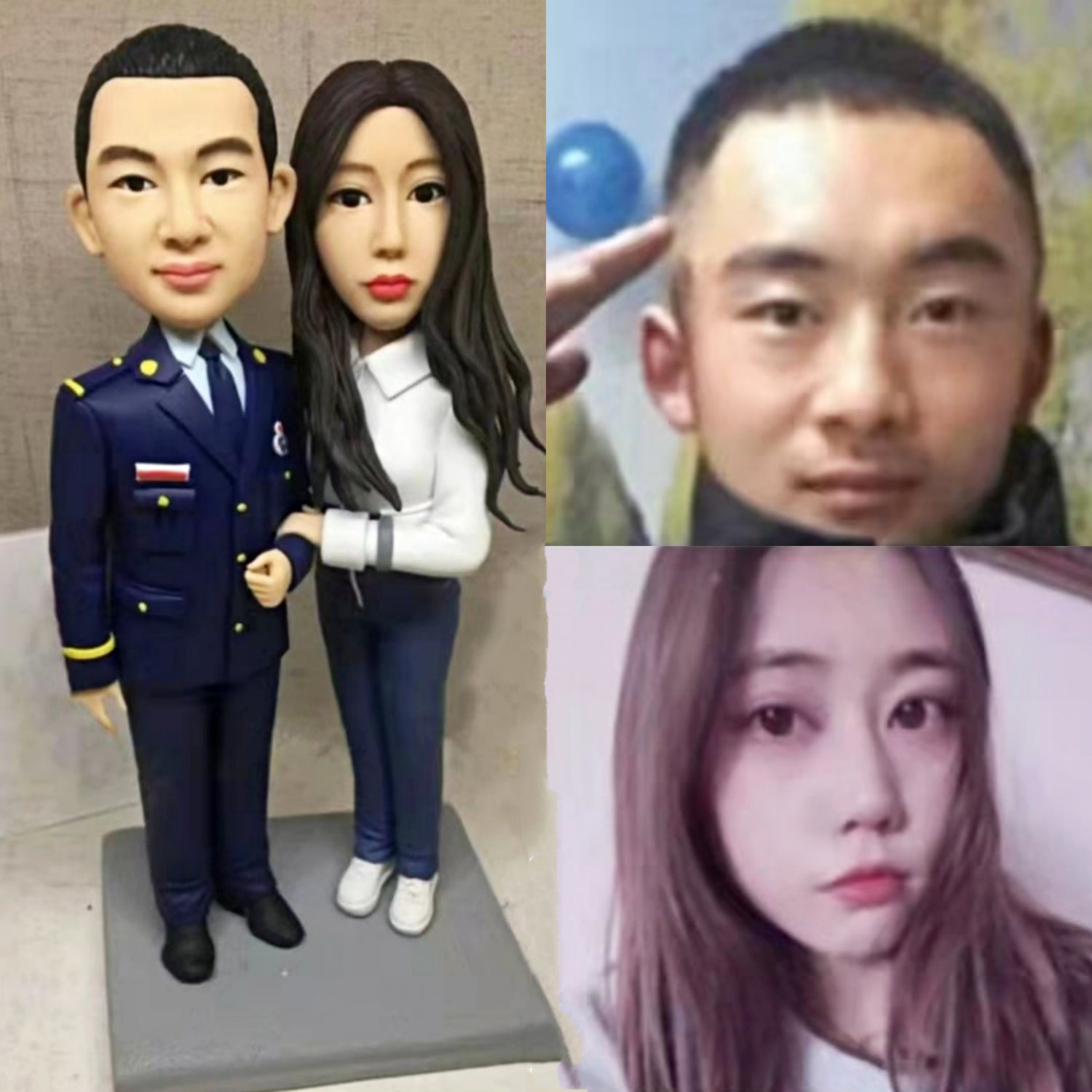 Custom Handmade 3D art Doll, Personalized Wedding Figurine For Couples, Anniversary Gifts Parents