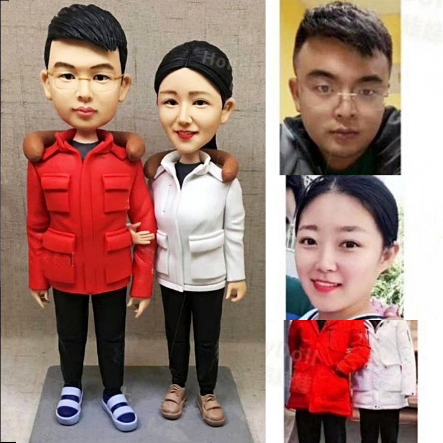 Custom Handmade 3D art Doll, Personalized Wedding Figurine For Couples, Anniversary Gifts Parents