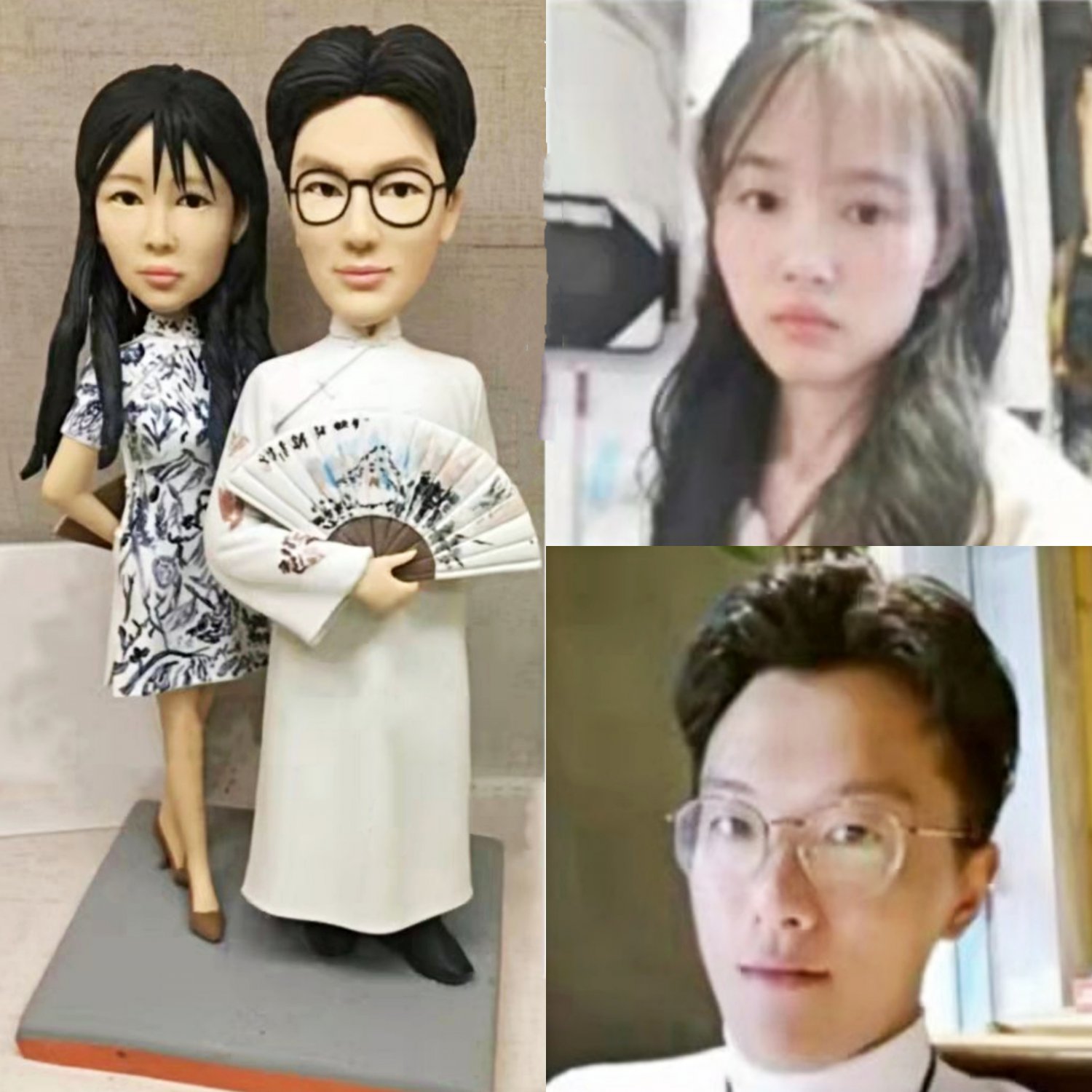Custom Handmade 3D art Doll, Personalized Wedding Figurine For Couples, Anniversary Gifts Parents