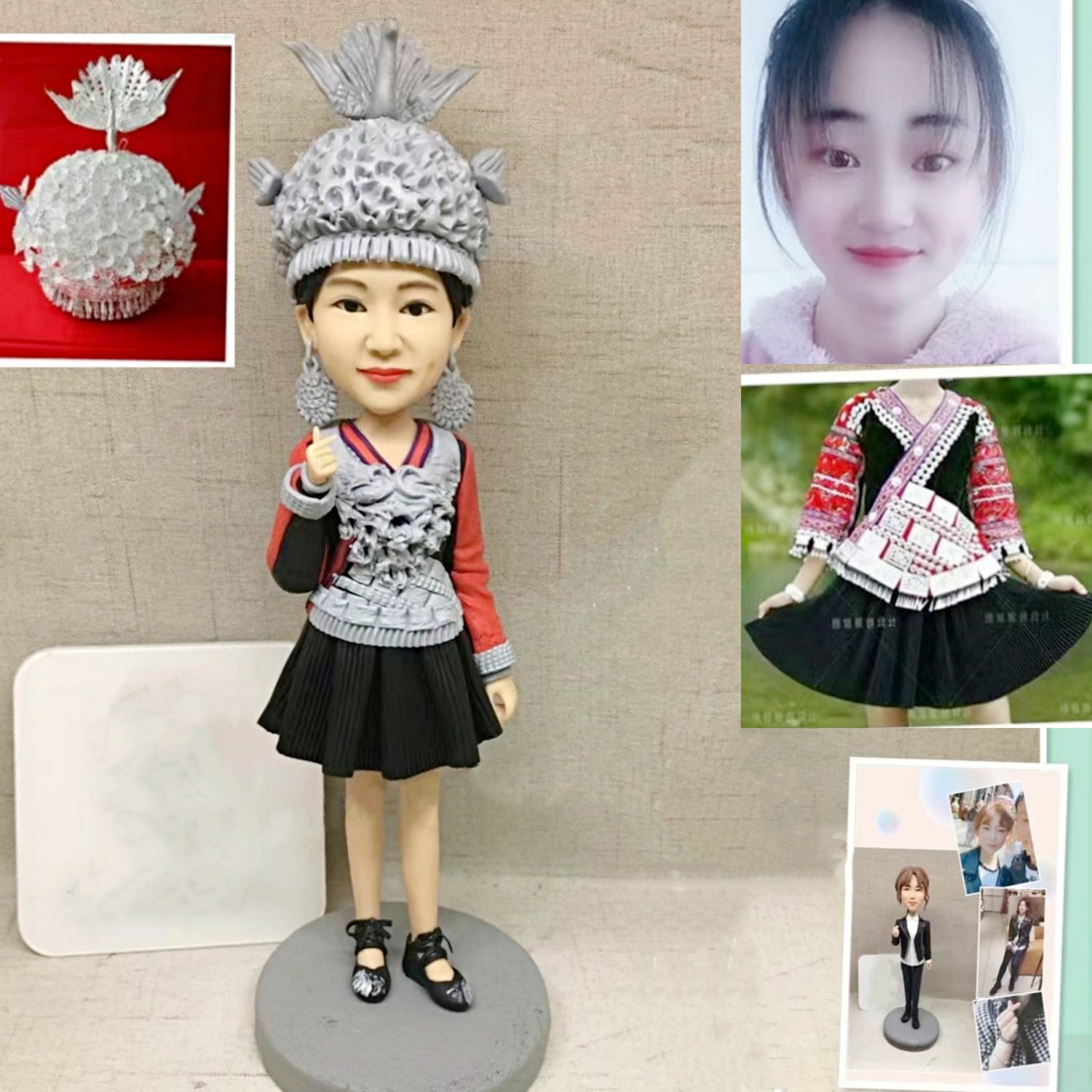Custom Handmade 3D art Doll, Personalized Birthday Figurine For Mom, Anniversary Gifts For Wife