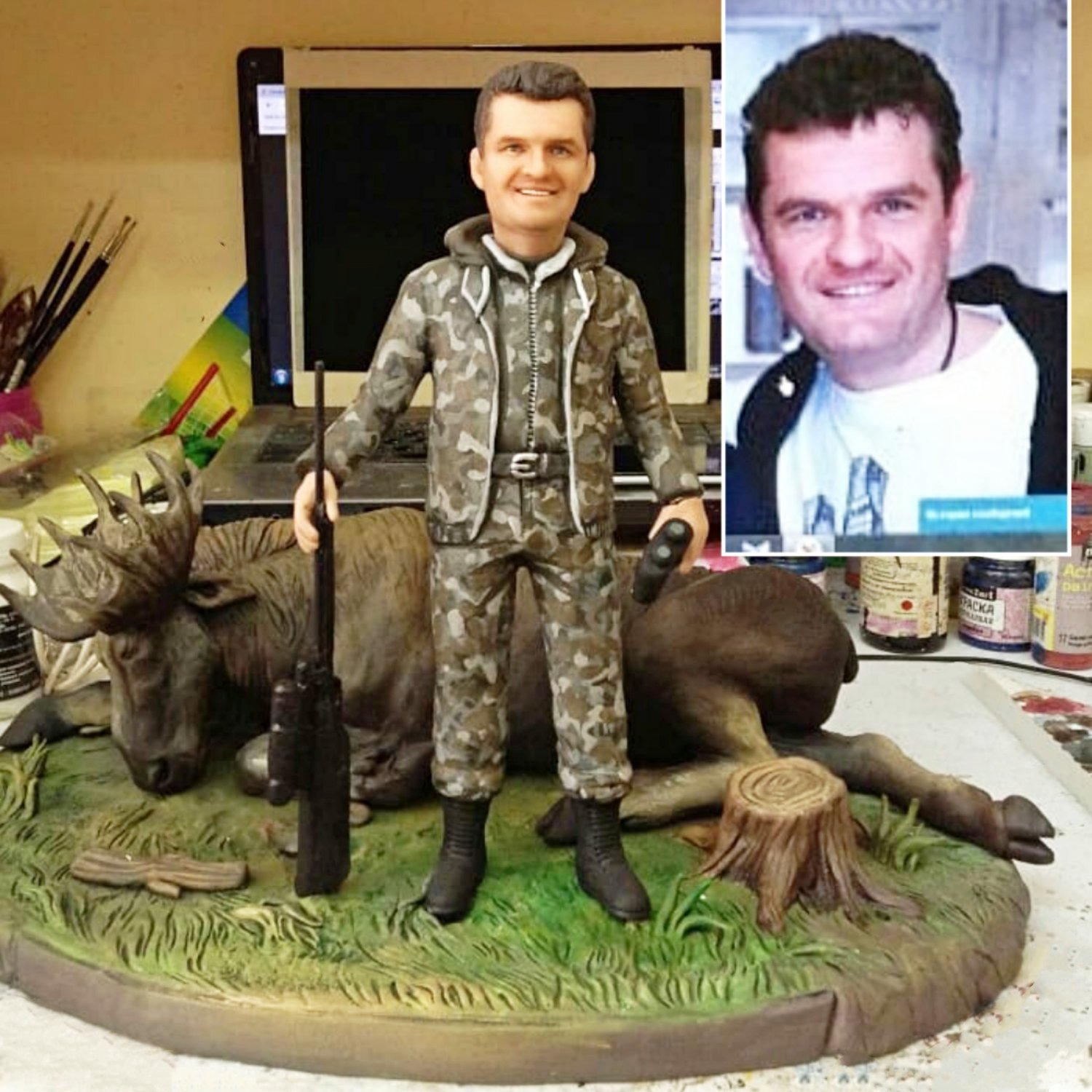 Custom Handmade 3D art Doll, Personalized Birthday Figurine For Dad, Anniversary Gifts For Husband