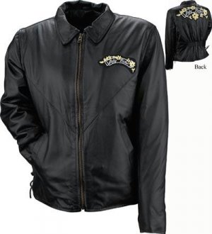 Genuine Leather Motorcycle Jacket with Patches