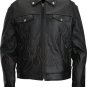 Evel Knievel Genuine Leather Mens Flame Jacket