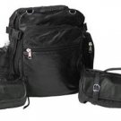 3pc Rock Design Genuine Buffalo Leather Motorcycle Bag Set