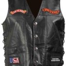 Genuine Solid Leather Motorcycle Vest.