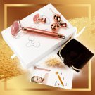 3-in-1 Electric Natural Rose Quartz Roller, Eye & Facial Vibrating Massager