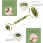 Double Head Natural Jade Facial Roller & Gua Sha Massager Set for Anti-Aging