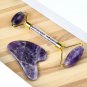 Natural Amethyst Facial Roller Massager & Gua Sha Set Anti-Aging, Anti-Wrinkle