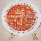 50's Red & White GDR Collectible Plate, Stamped - 7.5" X 7.5"