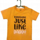 Handsome Just Like Dad Cotton T-Shirt Yellow