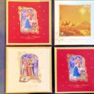 TOM SMITH Christmas Cards&Envelopes LOT of 4 Gilt Edges Nativity Religious