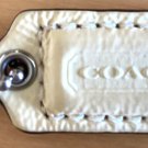 COACH WHiTE PATENT LEATHER KEY FOB 1.5″ Small CHARM KEYCHAIN HANG TAG