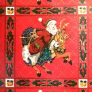 VTG ARTFAIRE CHRISTMAS WRAPPING PAPER GIFT WRAP SANTA RIDING A REINDEER RED NOS VTG ARTFAIRE CHRISTMAS WRAPPING PAPER GIFT WRAP SANTA RIDING A REINDEER RED NOS
