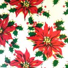 VINTAGE CHRISTMAS WRAPPING PAPER GIFT WRAP RED POINSETTIAS & HOLLY 2 ft x 20 in VINTAGE CHRISTMAS WRAPPING PAPER GIFT WRAP RED POINSETTIAS & HOLLY 2 ft x 20 in