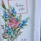 Vintage Gold Embossed Birthday Card + Envelope Flower Rose Wavy Edge So Pretty!