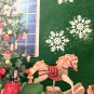VTG GIFT WRAP CHRISTMAS TREE IN WINDOW GREEN PRETTY WRAPPING PAPER 2ft x 20 in
