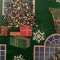 VTG GIFT WRAP CHRISTMAS TREE IN WINDOW GREEN PRETTY WRAPPING PAPER 2ft x 20 in