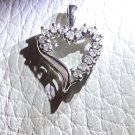 Diamond Open Heart Pendant Stamped 10k White Gold 15 Diamonds Diamond Open Heart Pendant Stamped 10k White Gold 15 Diamonds