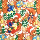 CHRISTMAS GIFT WRAP Christmas Toys and Teddies Bright Colors VINTAGE 2ft X 20in CHRISTMAS GIFT WRAP Christmas Toys and Teddies Bright Colors VINTAGE 2ft X 20in