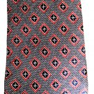 Georgio Armani Vintage Mens NeckTie Geometric Grey Red Diamond Pattern Jacquard Georgio Armani Vintage Mens NeckTie Geometric Grey Red Diamond Pattern Jacquard