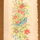 Birthday Card Vtg Gorgeous Gold Embossed BlueBird with Flowers Scalloped Edge Birthday Card Vtg Gorgeous Gold Embossed BlueBird with Flowers Scalloped Edge
